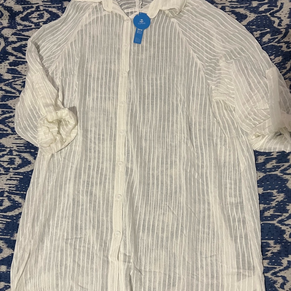NWT Cupshe Buttoned Cover-up Shirt Dress